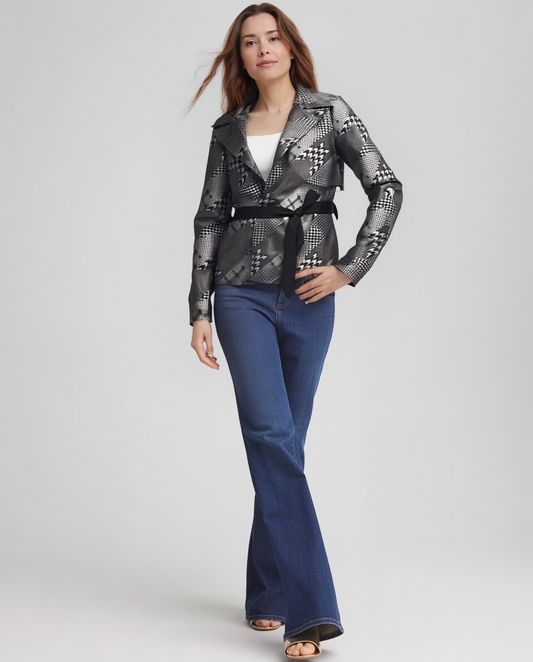 Raincoat Houndstooth print (Black)