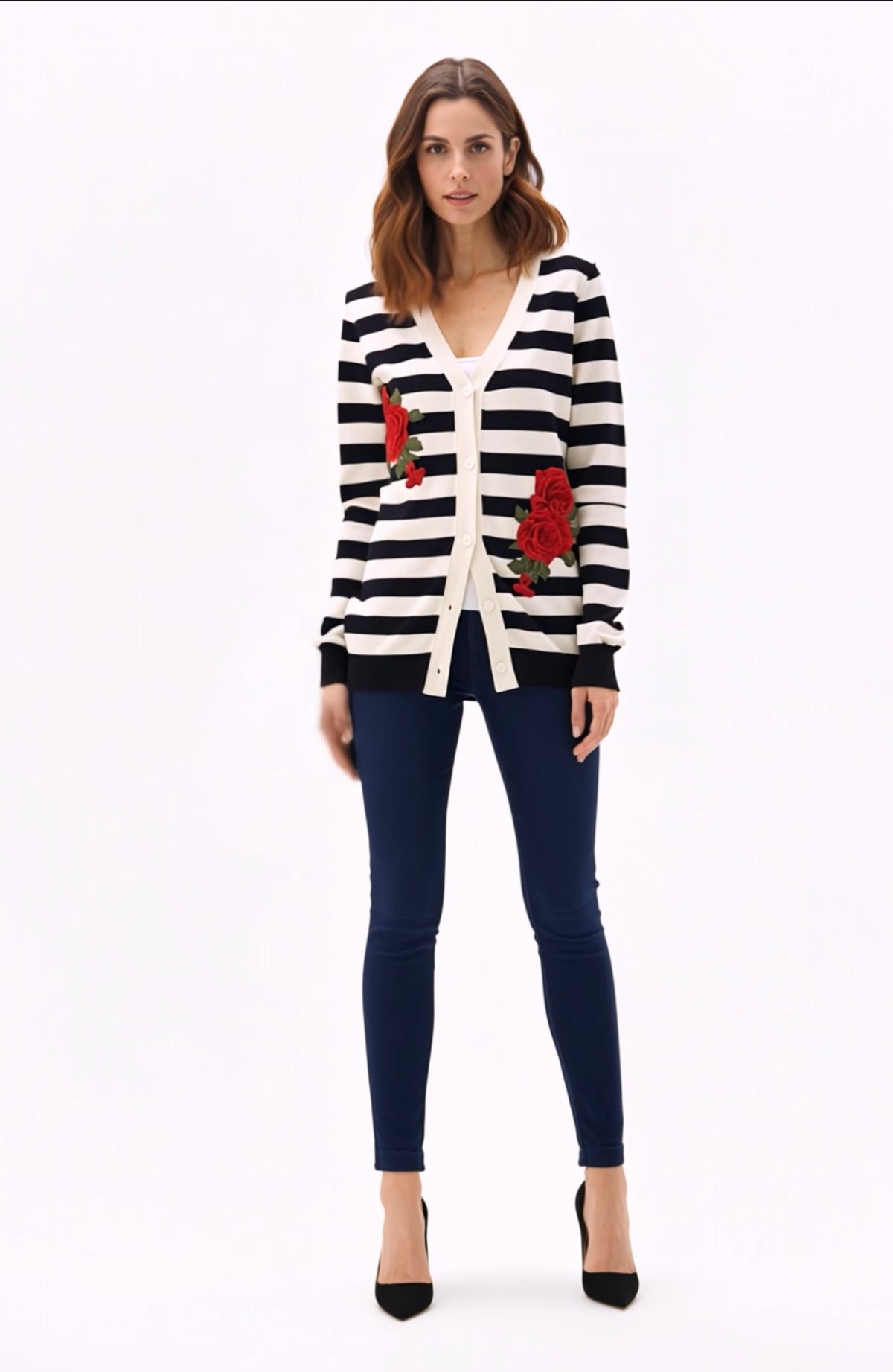 Sweater knit Strip & Rose Cardigan