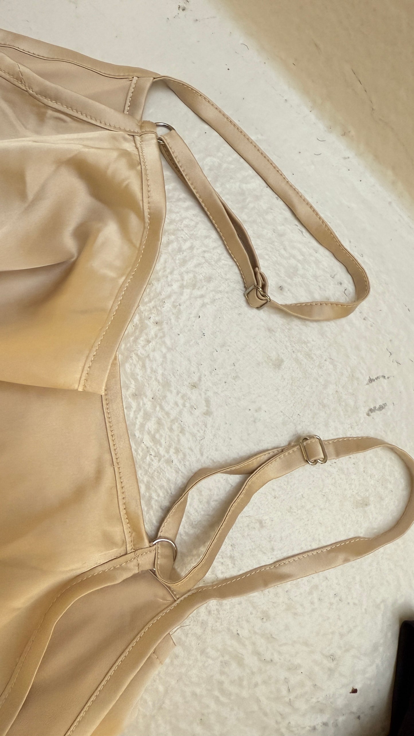 Lace Organza short sleeve Shift Dress with matching cami dress  (Ivory)