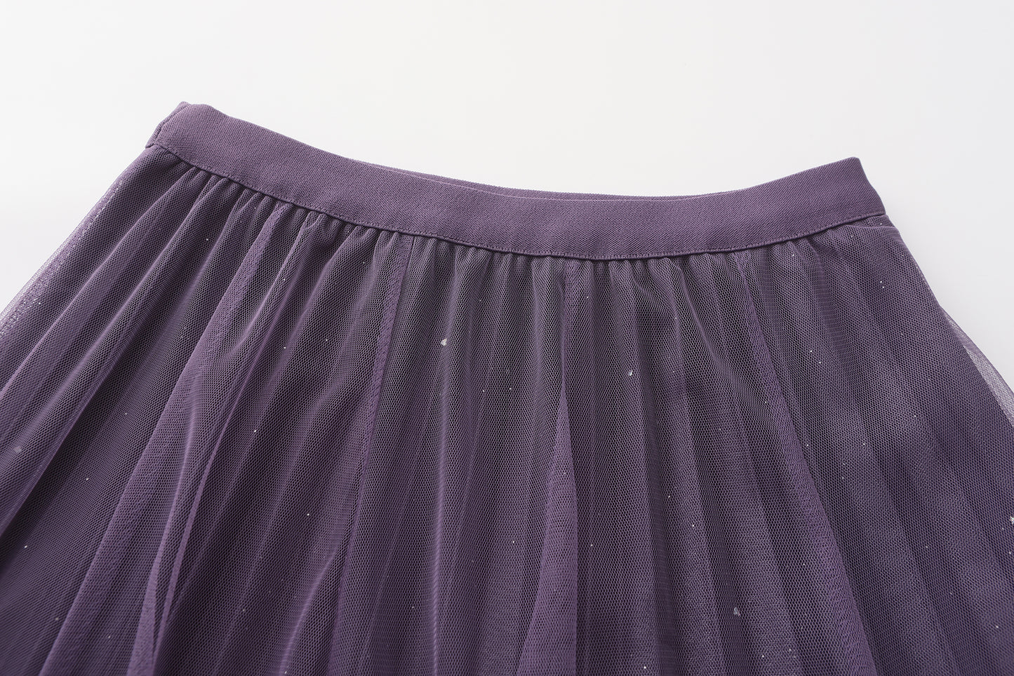 pleating mesh Skirt with ombre effect and glitters (Violet)