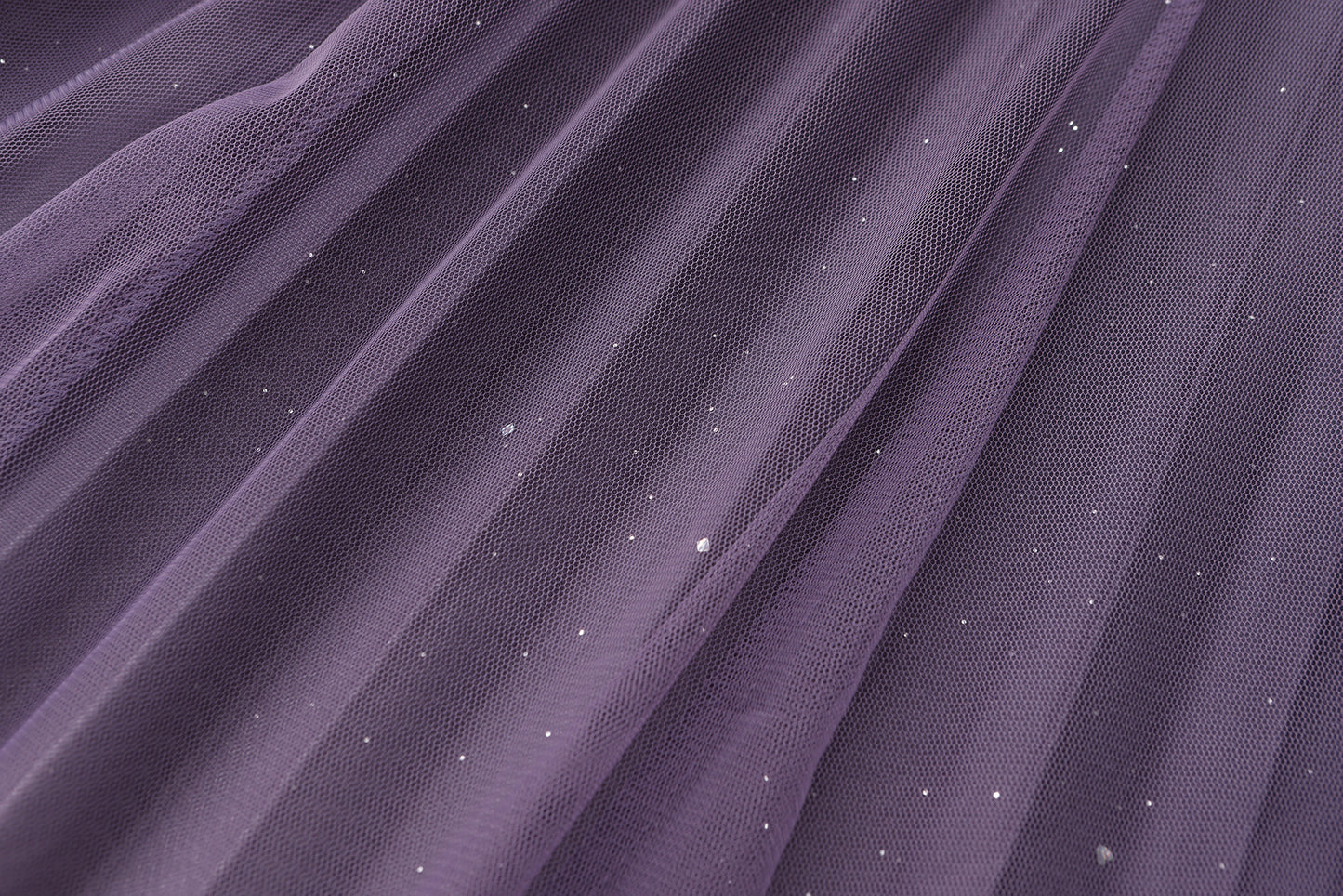 pleating mesh Skirt with ombre effect and glitters (Violet)