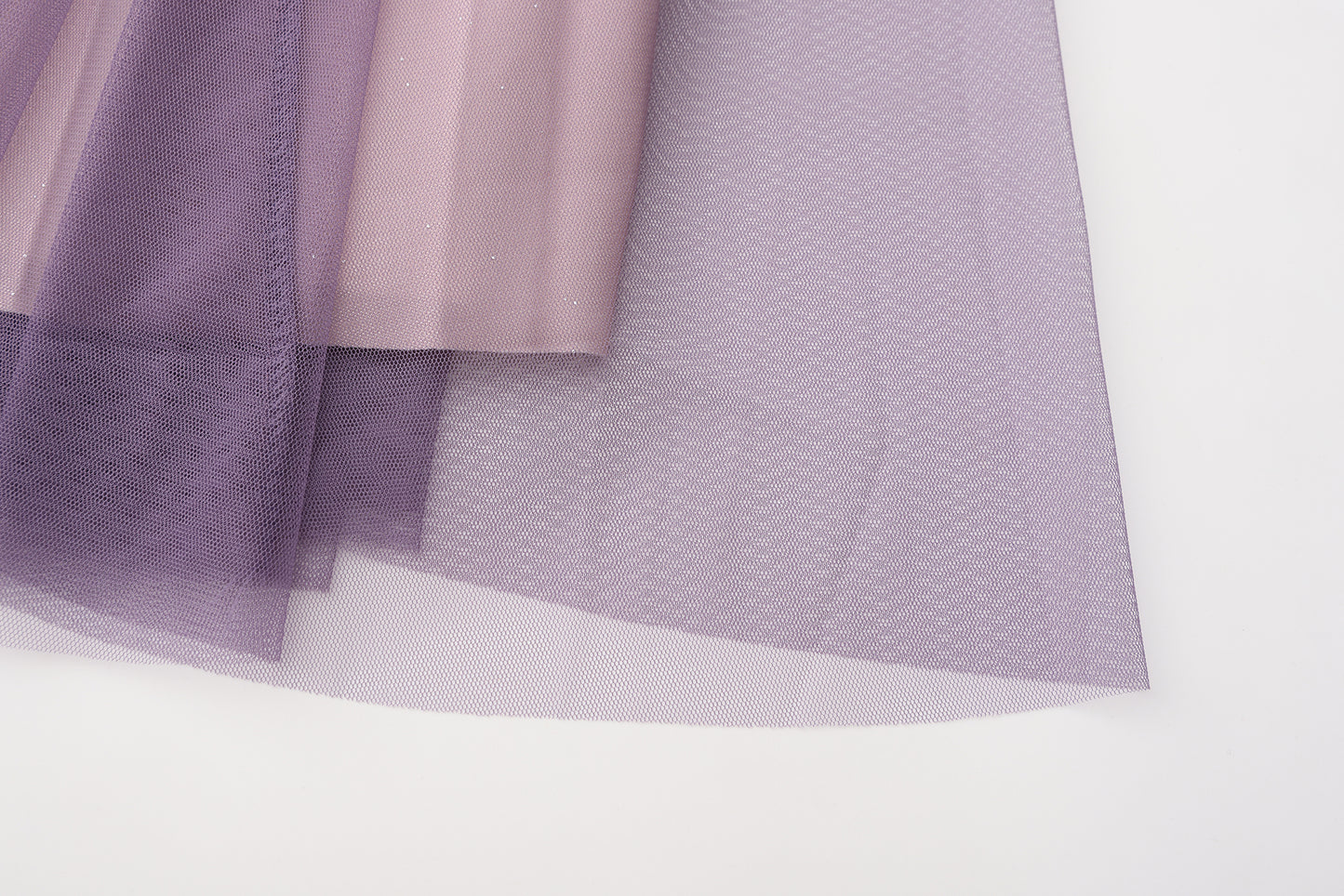 pleating mesh Skirt with ombre effect and glitters (Violet)