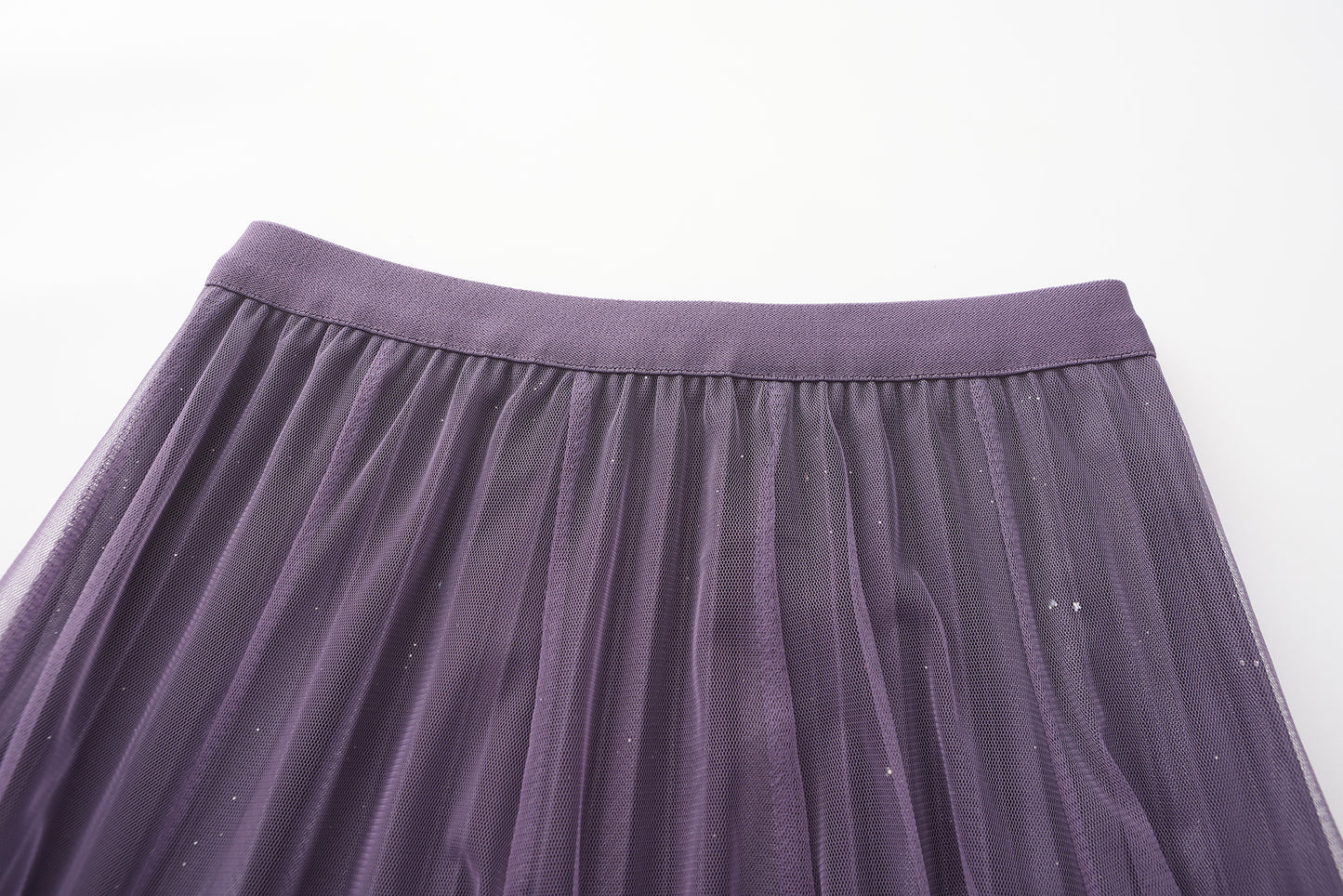 pleating mesh Skirt with ombre effect and glitters (Violet)