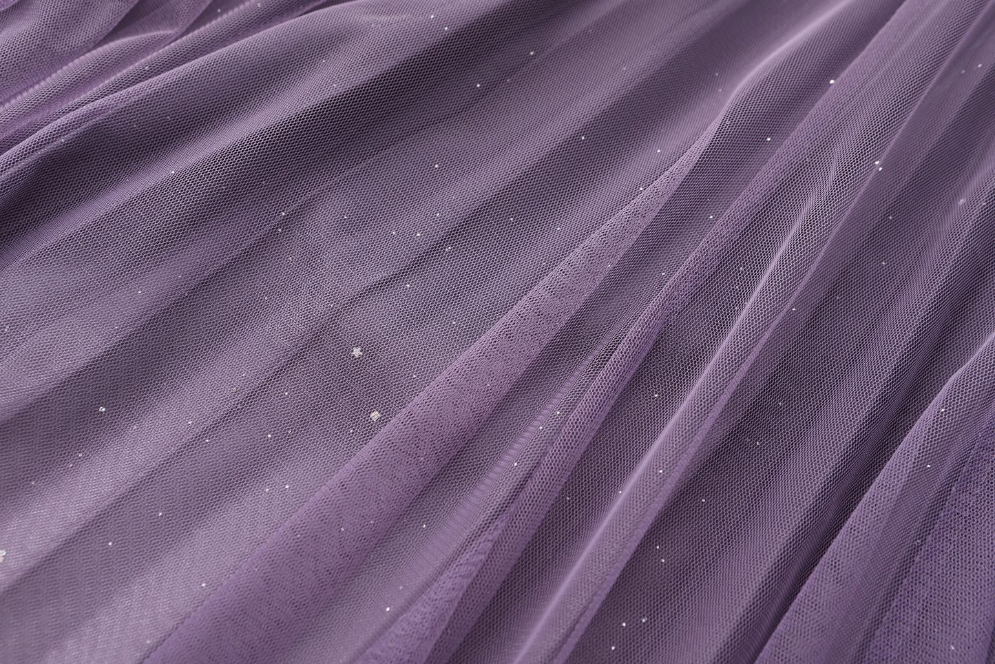 pleating mesh Skirt with ombre effect and glitters (Violet)