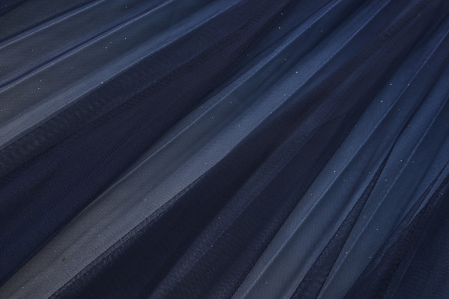 pleating mesh Skirt with ombre effect and glitters (Midnight Blue)