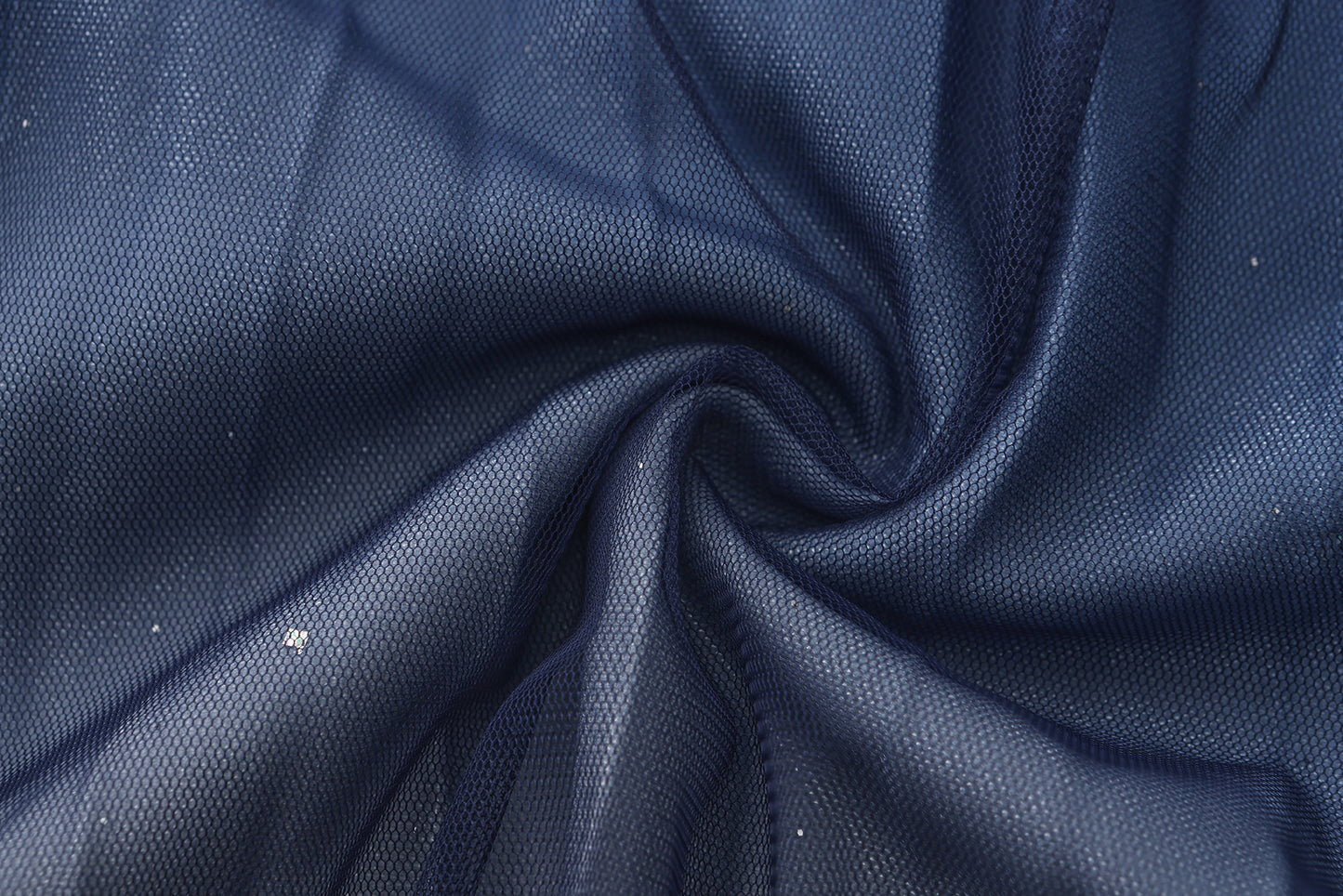 pleating mesh Skirt with ombre effect and glitters (Midnight Blue)