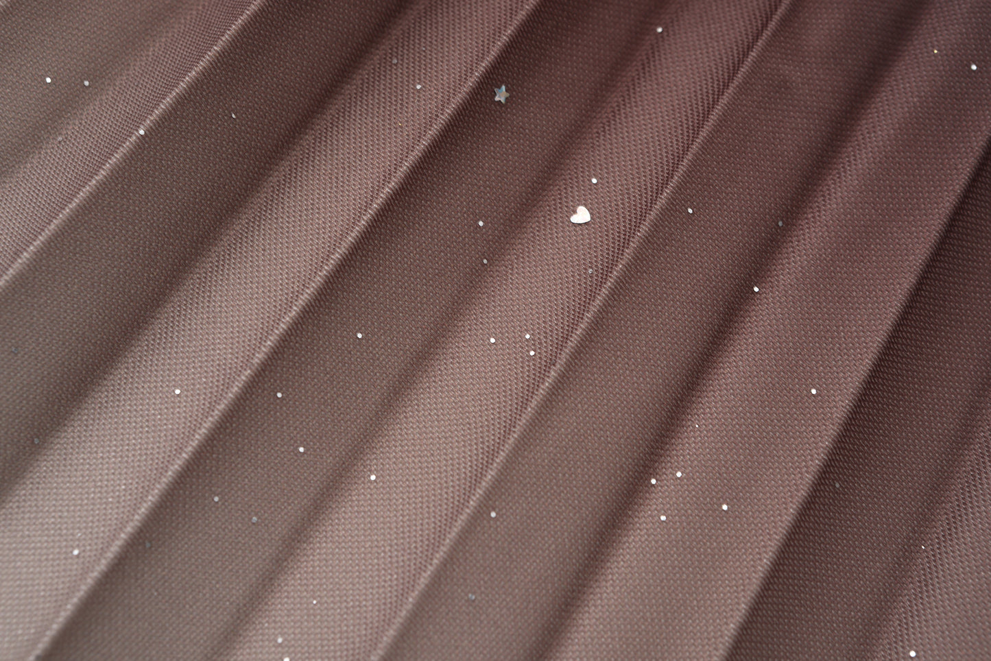pleating mesh Skirt with ombre effect and glitters (Coffee)
