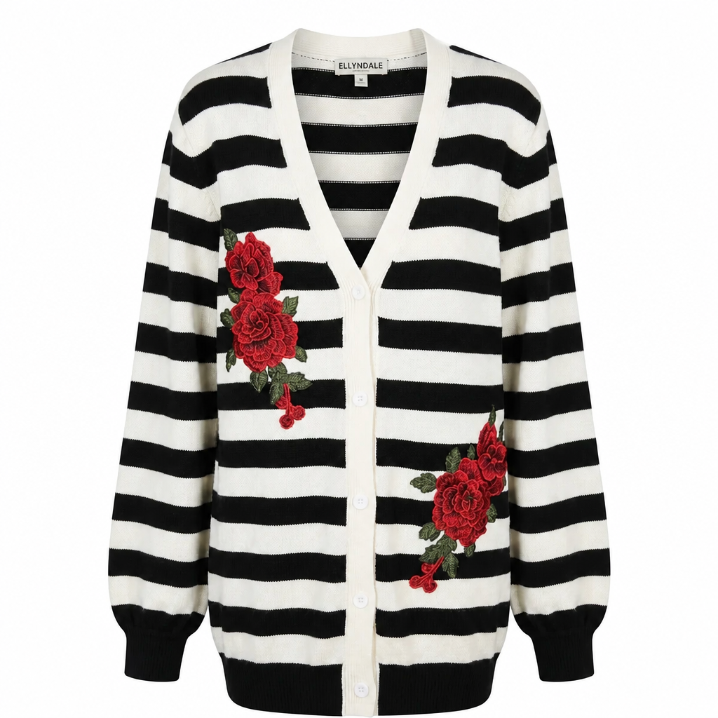 Sweater knit Strip & Rose Cardigan