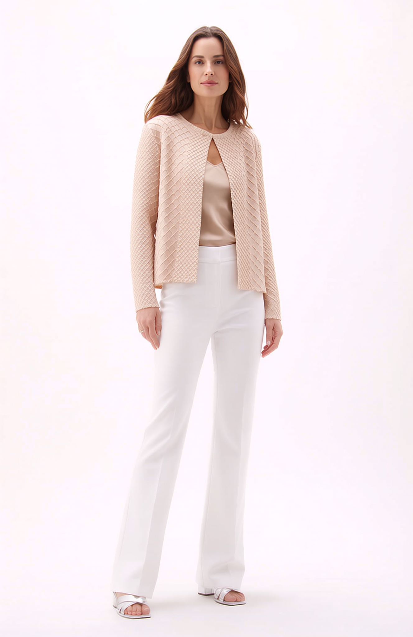Pleating Jacket- Waffle Weave (Almond)