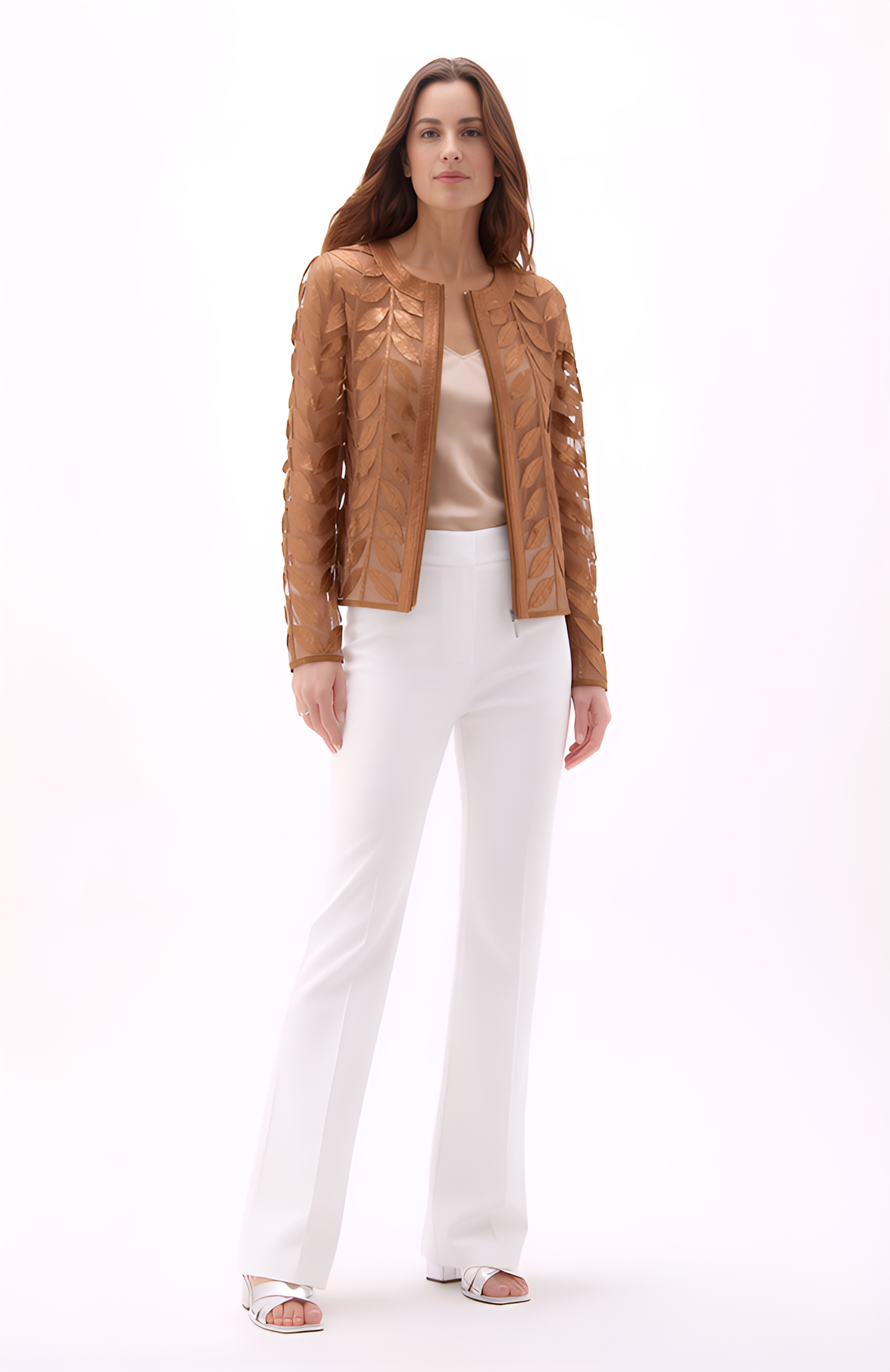 Faux Leather leaves jacket (New color ) Rosewood