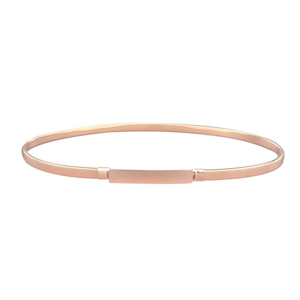 Metal Stretchable Belt (Gold) - Wide