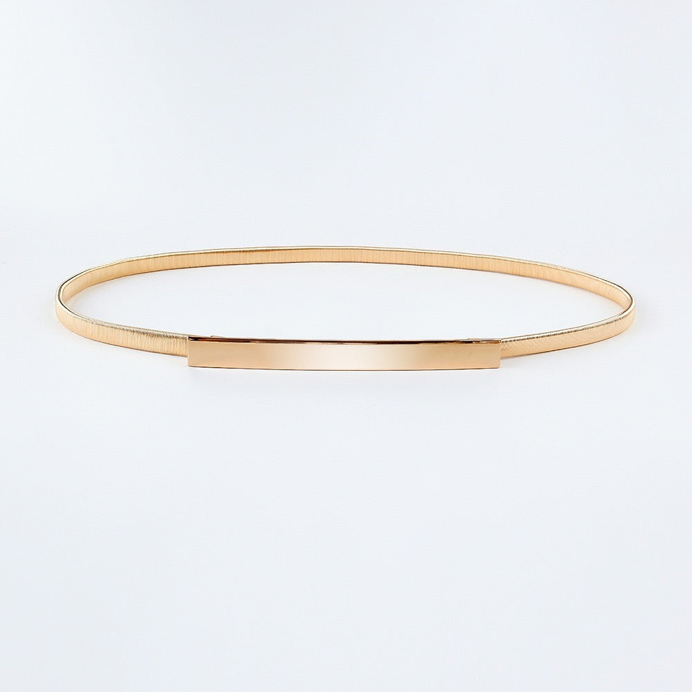 Metal Stretchable Belt (Gold) - Wide