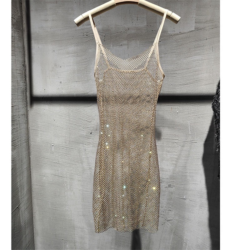 Diamond mesh Cami dress ( 4 color options)
