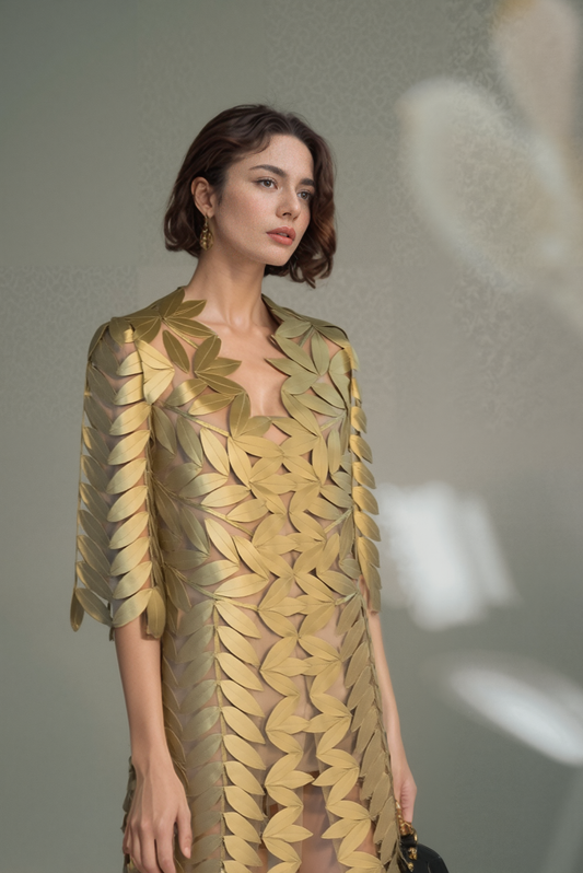 Gold Faux Leather Jacket