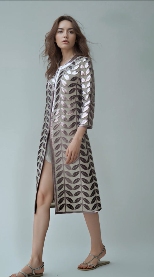 Faux Leather leaves Jacket