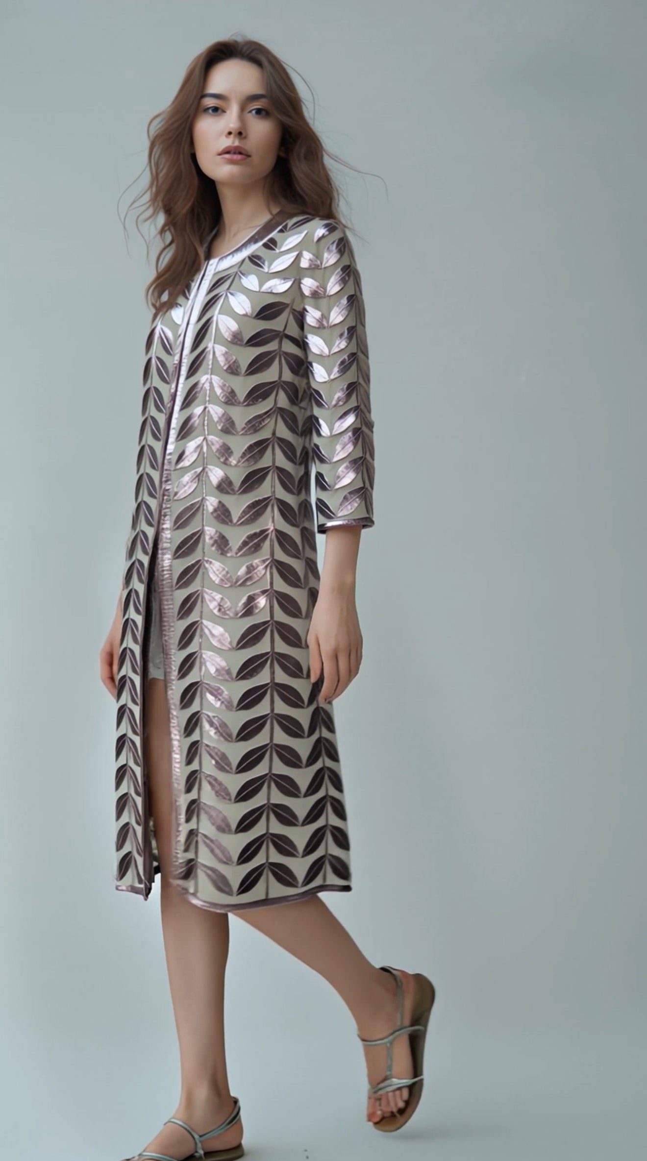 Faux Leather leaves Jacket