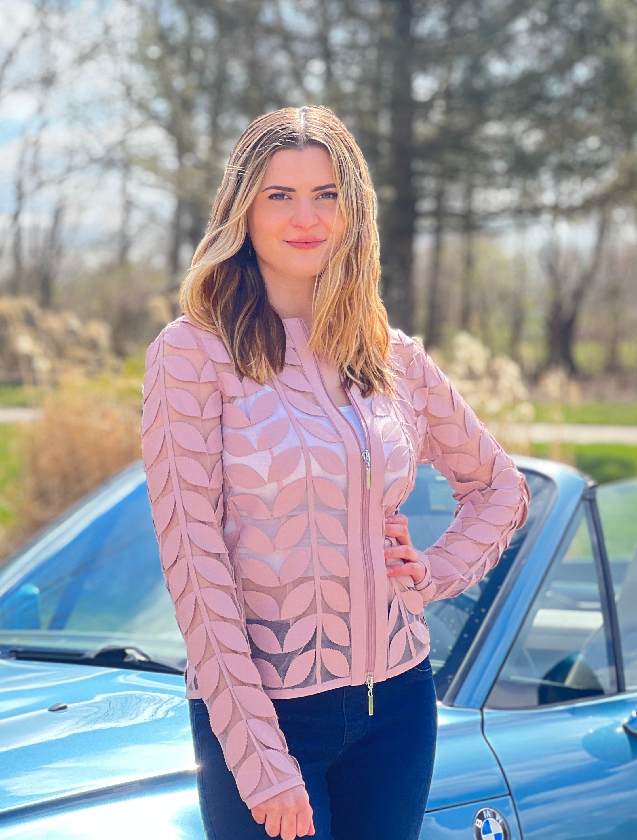 Dusty pink jacket best sale