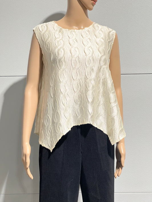 Pleated Cable top with flared Sweep (Apricot)