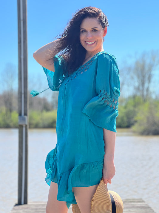 Crochet & Woven Beach Coverups (Fiji Green)