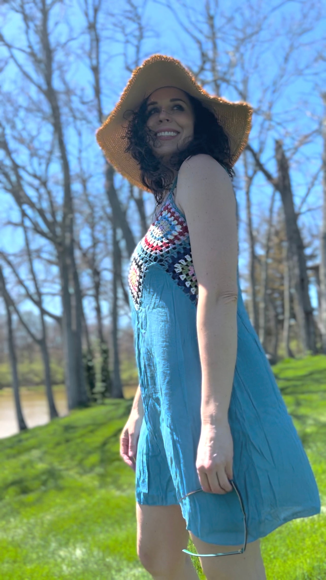 Crochet Beach Dress  (Sky Blue)