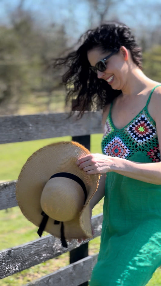 Crochet Beach Dress  (Green)