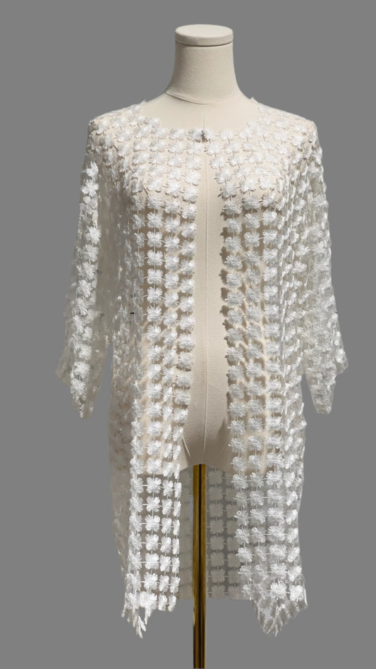 Long Lace coverup  (Cream)