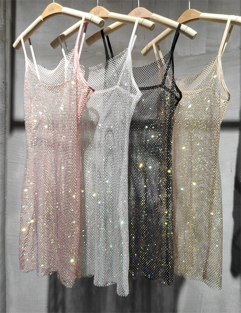 Diamond mesh Cami dress ( 4 color options)