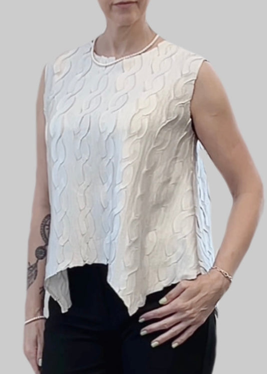 Pleated Cable top with flared Sweep (Silver Grey)