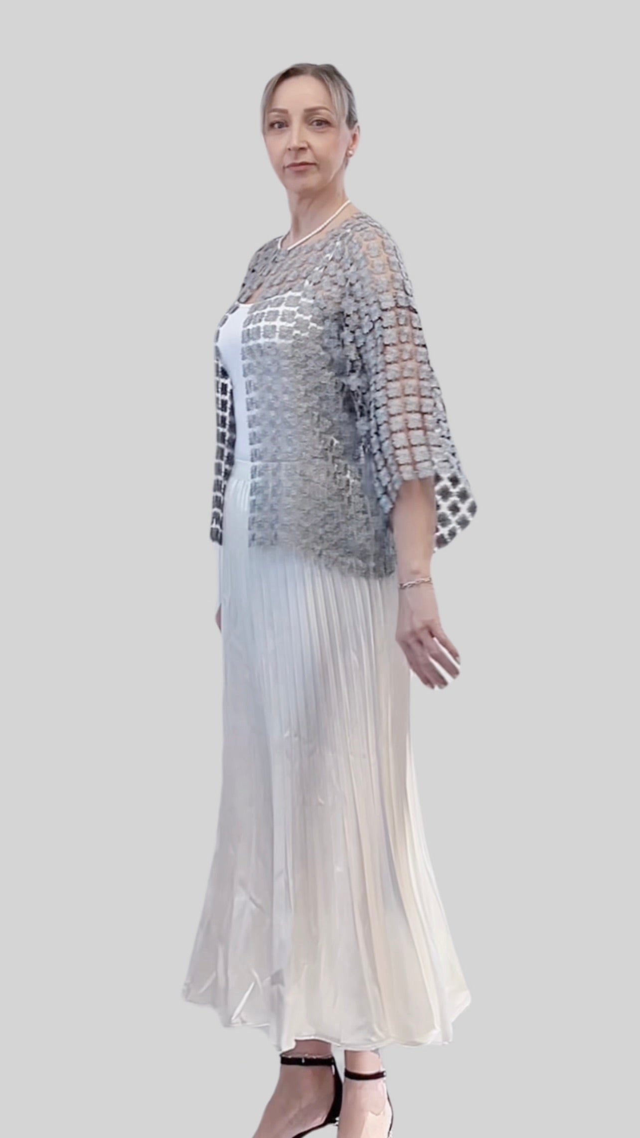 Short Lace jacket  (Silver Grey)