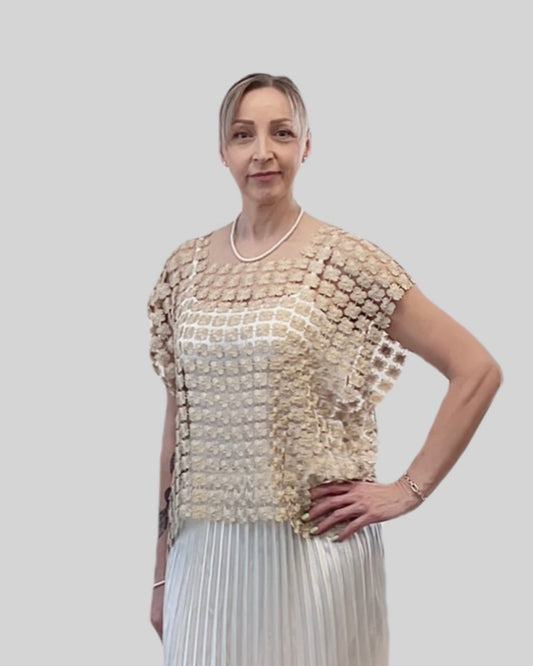Lace Vest  (Champagne)