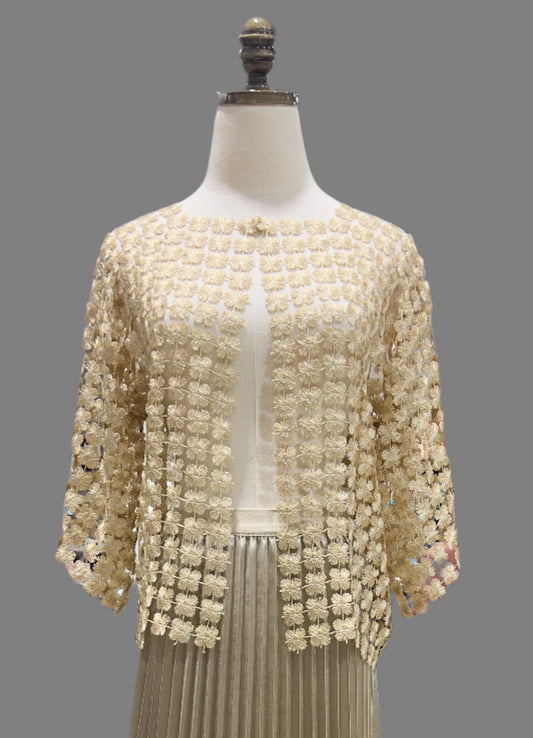 Short Lace Jacket  (Champagne )