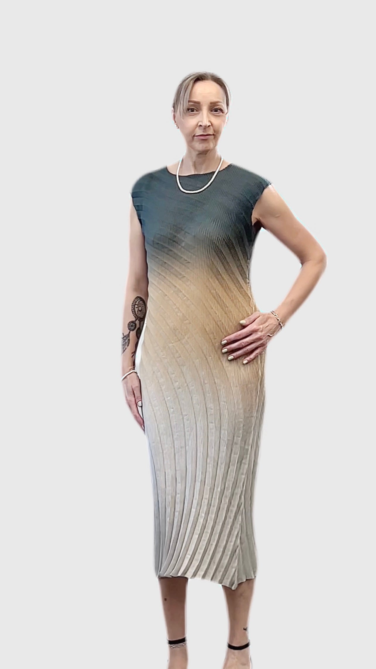 Pleated Sleeveless mermaid dress