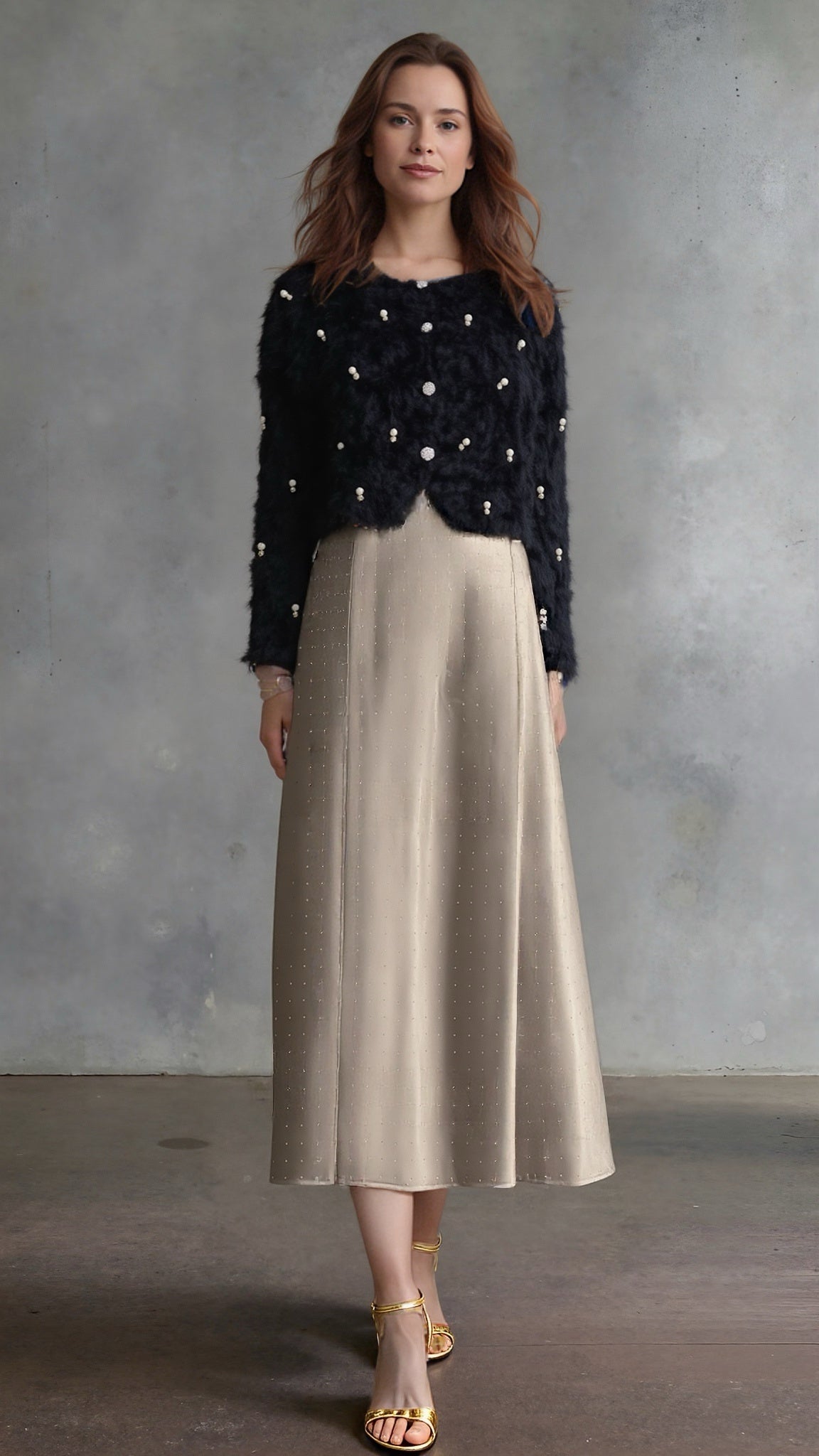 Fluffy Diamonds&Pearls Bolero - Black