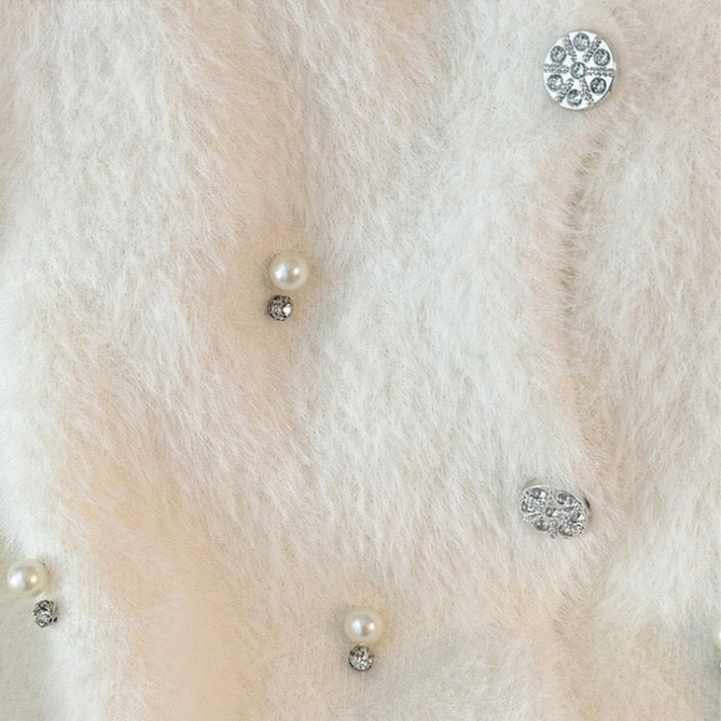 Fluffy Diamonds&Pearls Bolero - Black