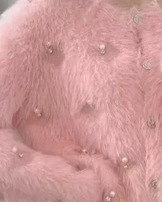 Fluffy Diamonds&Pearls Bolero - (Pink)