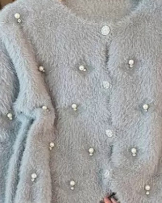 Fluffy Diamonds&Pearls Bolero - (Grey)
