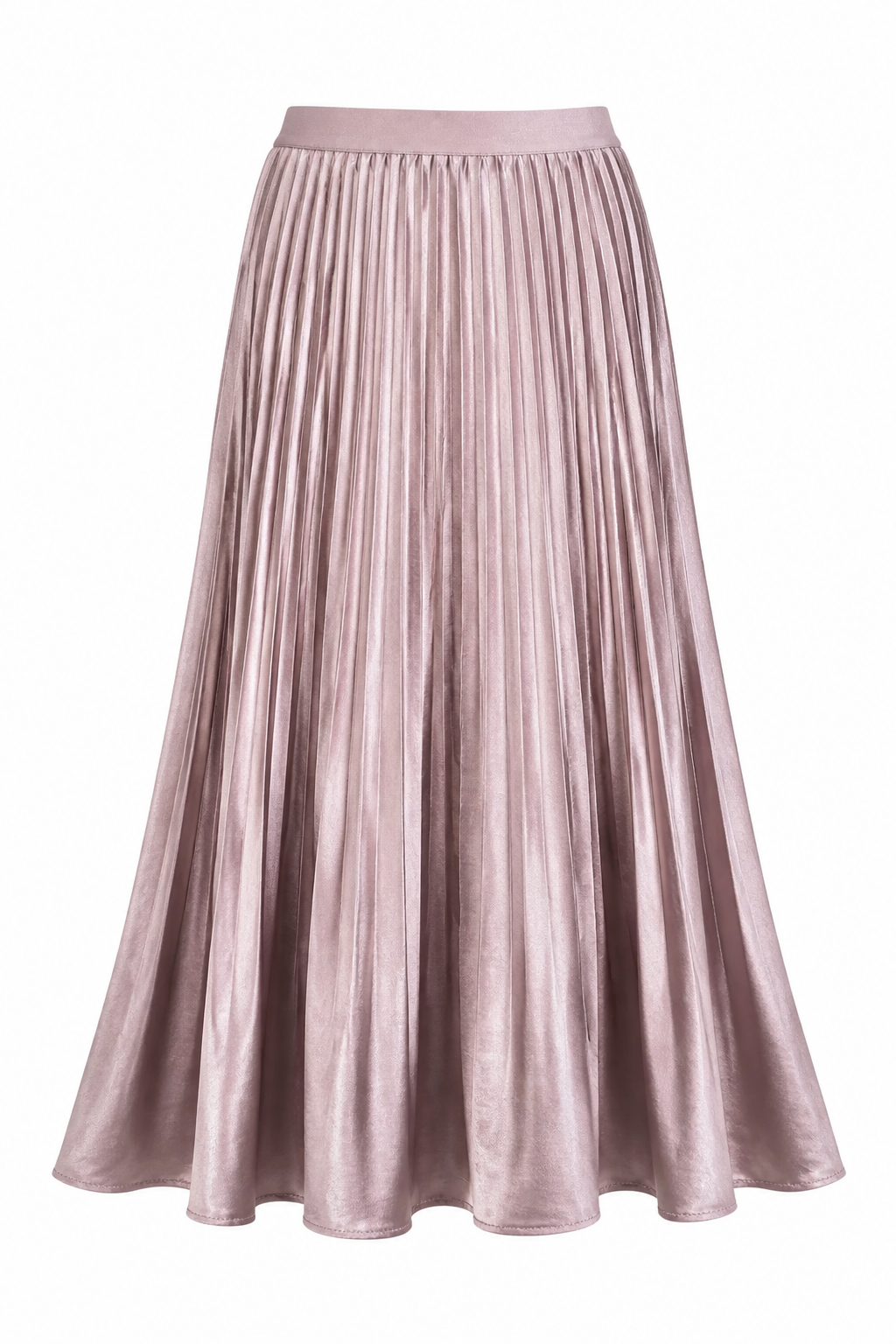 Pleating Crushed Sateen Skirt (Lilac)