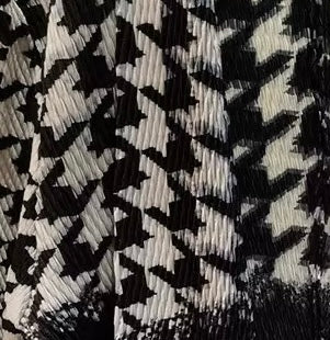 Pleating Jacket- Shawl Collar - Houndstooth