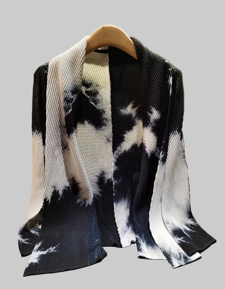 Pleating Jacket- Shawl Collar - Watercolor