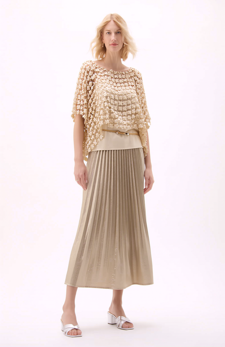 Lace Poncho   (Champagne)