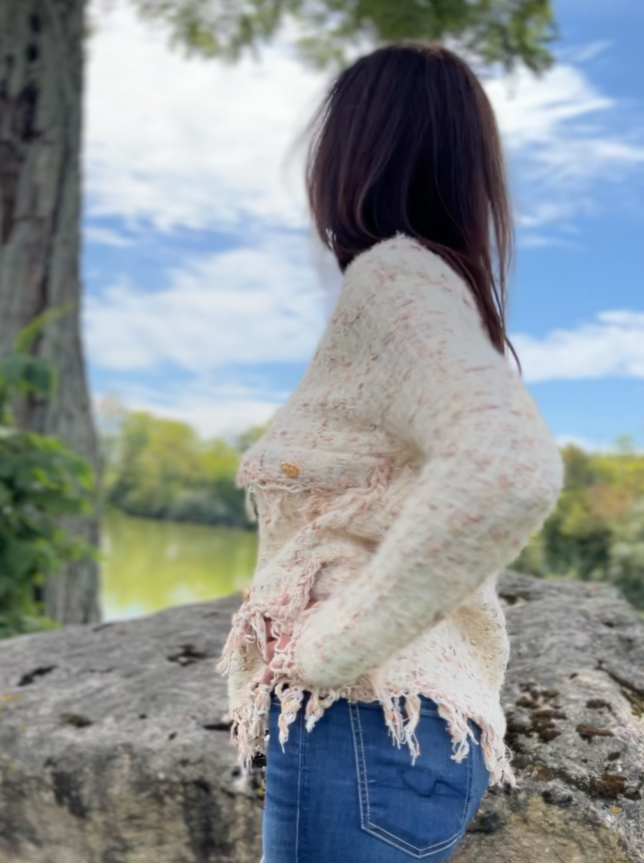 Cream tweed jacket clearance