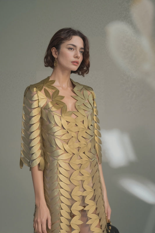 Gold Faux Leather Jacket
