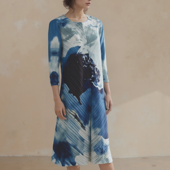 Pleated Sleeve Dress