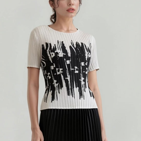Pleated Sleeve Dress