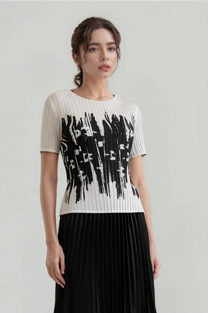 Pleated Sleeve Dress