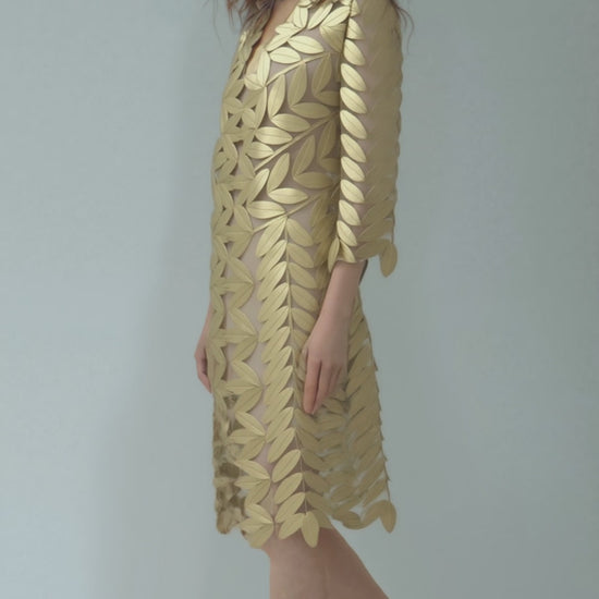 Gold Faux Leather Jacket