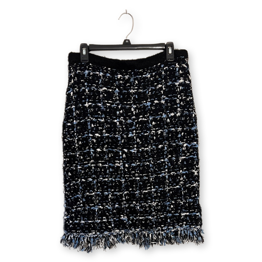 Sweater knit Tweed Skirt (Black.Blue)