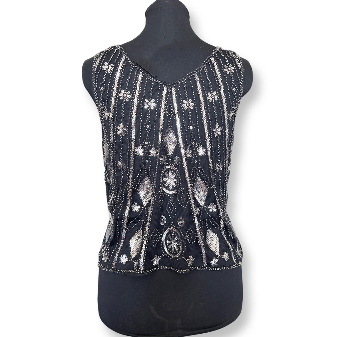 sequin embroidery tank